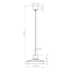 Schéma coté : Suspension Bilo métal beige E27
