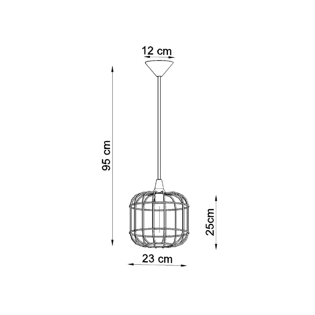 Dimensions de la suspension Celta, cage de 23 cm, hauteur jusqu'à 95 cm