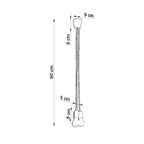 Schéma des dimensions de la suspension Diego 3, bouquet de 15 cm et câbles 90 cm