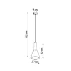 Dimensions de la suspension Empoli, abat-jour de 17 cm, hauteur jusqu'à 132 cm