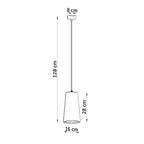 Schéma des dimensions de la suspension Gulcan