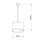 Schéma coté : Suspension enfant ballon de foot 40 cm E27