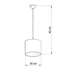 Schéma coté : Suspension enfant hiboux 40 cm E27
