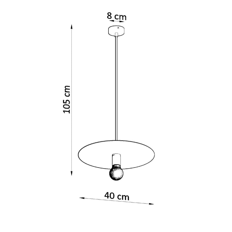 Dimensions Suspension Flavio métal blanc E27