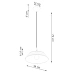 Schéma coté de la Suspension Frika métal blanc E27