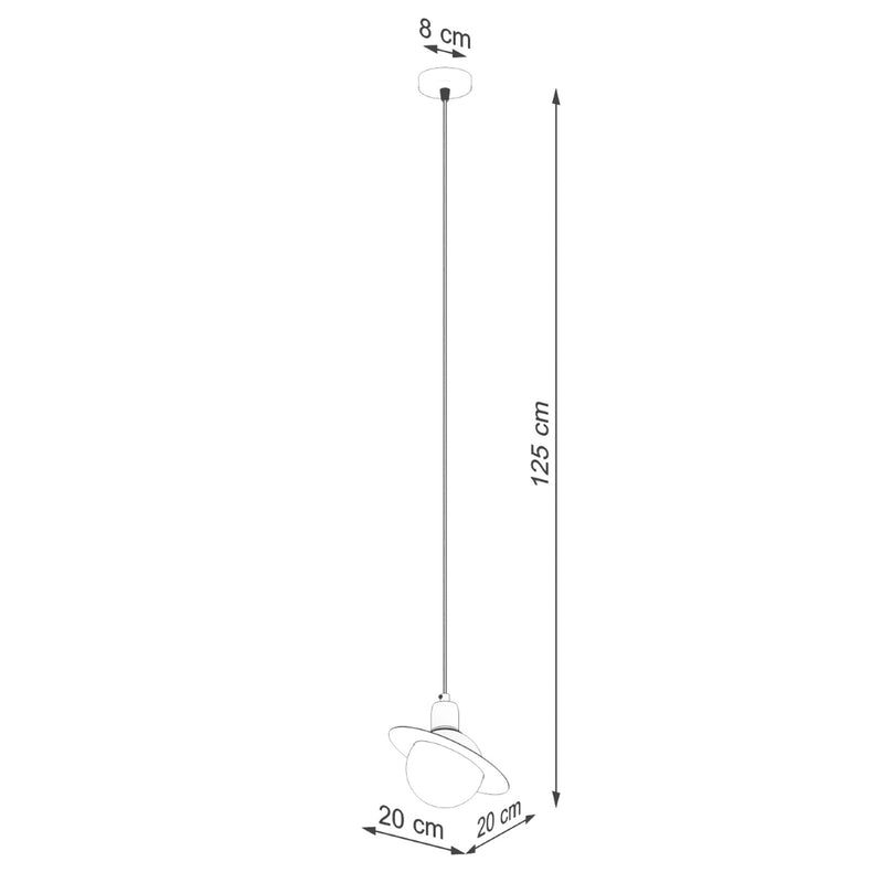 Dimensions Hyperion opal globe and white steel G9 pendant light