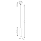 Schéma coté : Suspension Lagos 1 lumière métal beige GU10