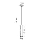 Schéma coté du Suspension Lagos 1 lumière métal chromé GU10