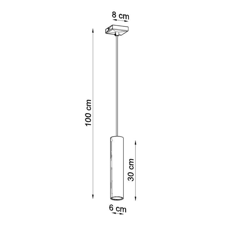 Dimensions Suspension Lagos 1 lumière métal chromé GU10