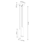 Schéma coté : Suspension Lagos 3 en grappe métal beige GU10