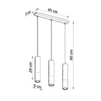 Schéma des dimensions du modèle 3l Loopez noir et chrome