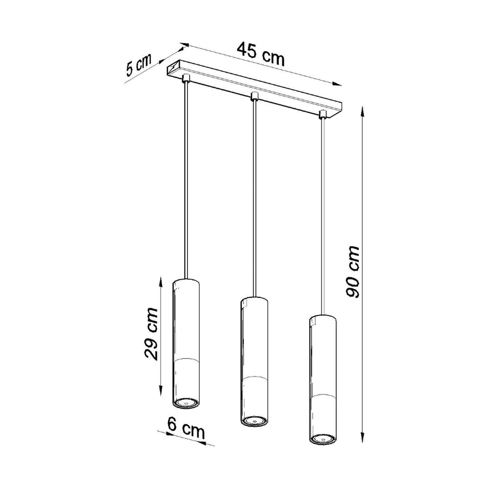 Schéma des dimensions du modèle 3l Loopez noir et cuivre