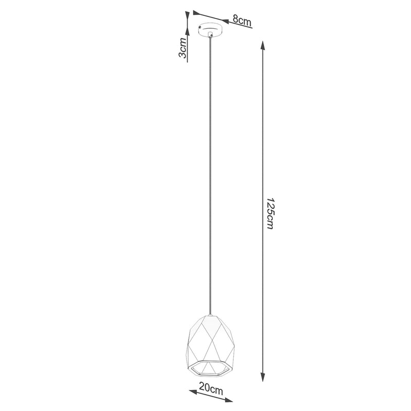 Dimensions White ceramic Mint pendant light E27