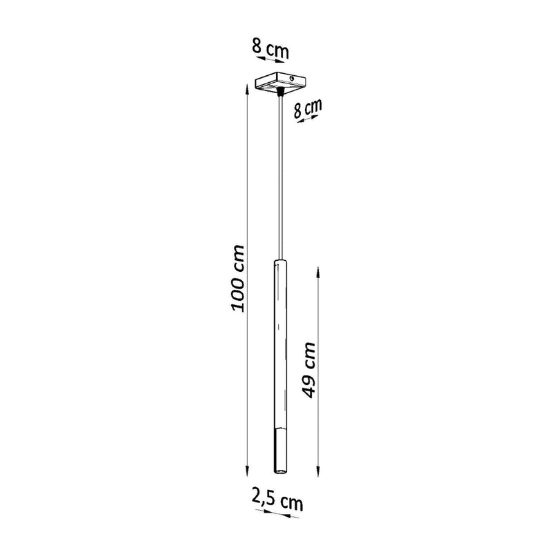 Dimensions Suspension Mozaica 1 acier noir et chrome G9