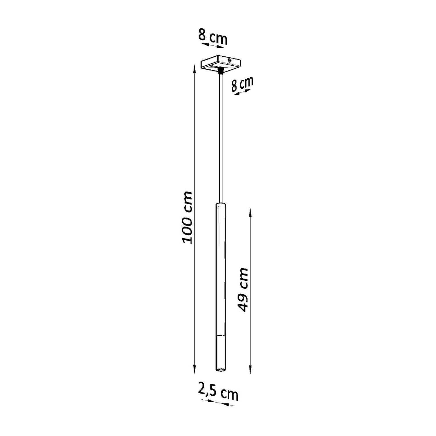 Schéma des dimensions de la suspension Mozaica 1
