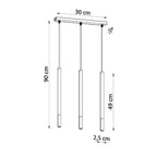 Schéma des dimensions de la suspension Mozaica 3 en ligne