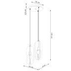 Schéma coté : Suspension Nicus 3 en grappe métal blanc E27