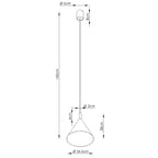 Schéma coté : Suspension Nox cône 25 acier beige E27
