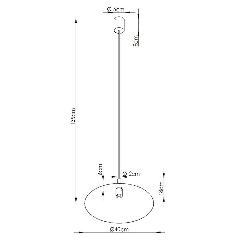 Dimensions Nox-Hängeleuchte Kegel 40 Stahl weiß E27