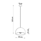 Schéma des dimensions de la suspension Pablito