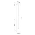 Schéma coté : Suspension Pastelo 2 tubes fins beige G9