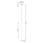 Schéma coté : Suspension Pastelo tube fin beige G9
