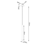 Schéma coté de la Suspension Pastelo tube fin bois G9