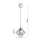 Dimensions de la suspension : abat-jour Ø27,5 x 19 cm, hauteur totale 90 cm