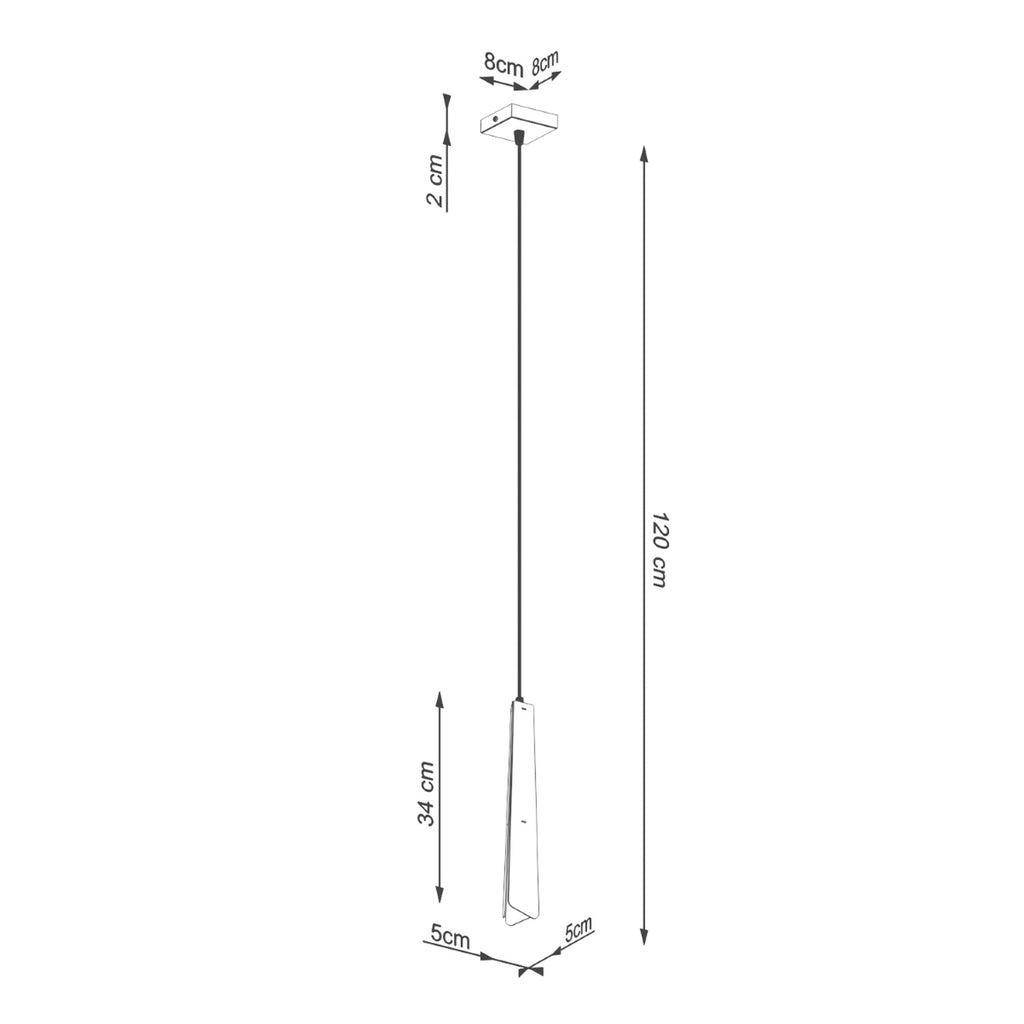 Schéma coté : Suspension Prysm métal blanc G9
