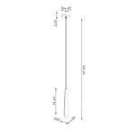 Schéma coté : Suspension Prysm métal blanc G9