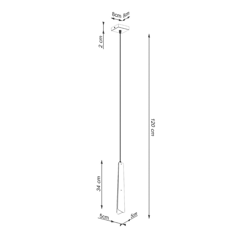 Dimensions Suspension Prysm métal noir G9