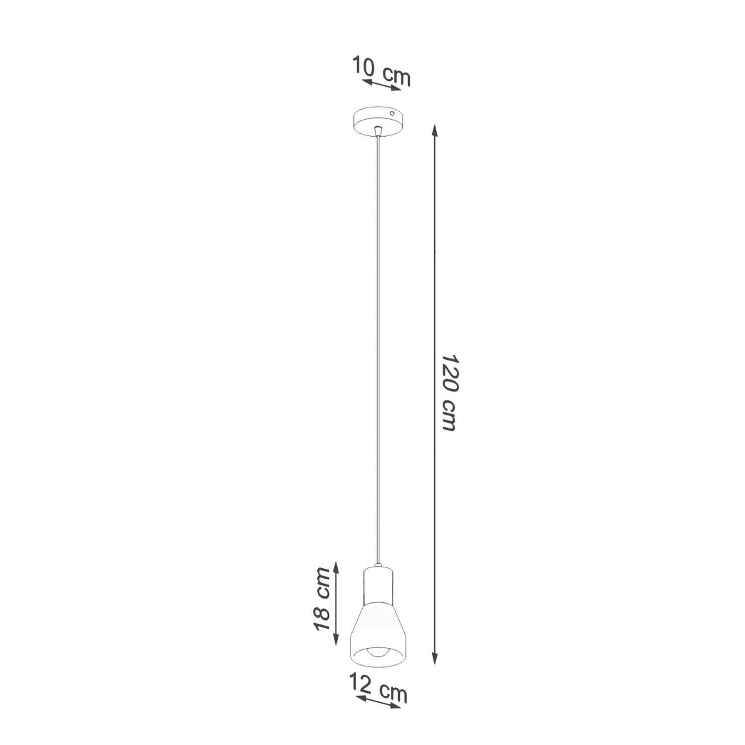 Schéma des dimensions de la suspension Qubic gris