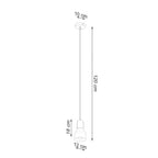 Schéma des dimensions de la suspension Qubic noir