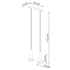 Schéma coté de la Suspension REA 2 béton gris E14