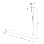 Schéma coté : Suspension Spark barre LED métal blanc
