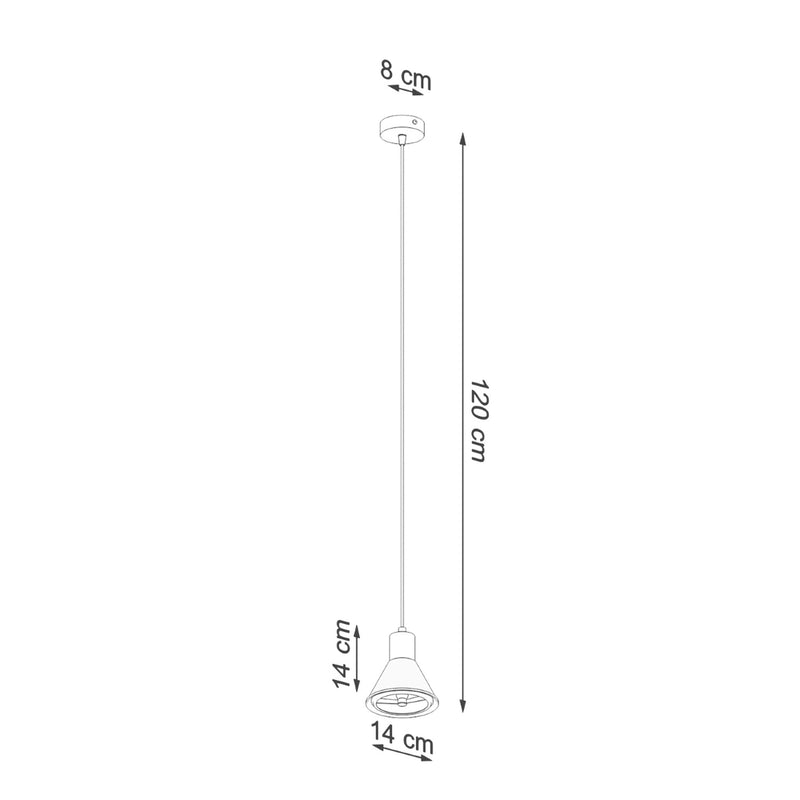 Dimensions Suspension Taleja 1 métal blanc ES111