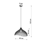 Schéma des dimensions de la suspension Umb en métal blanc, diamètre 40 cm