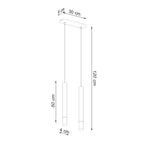 Schéma des dimensions de la suspension Wezyr 2 noir