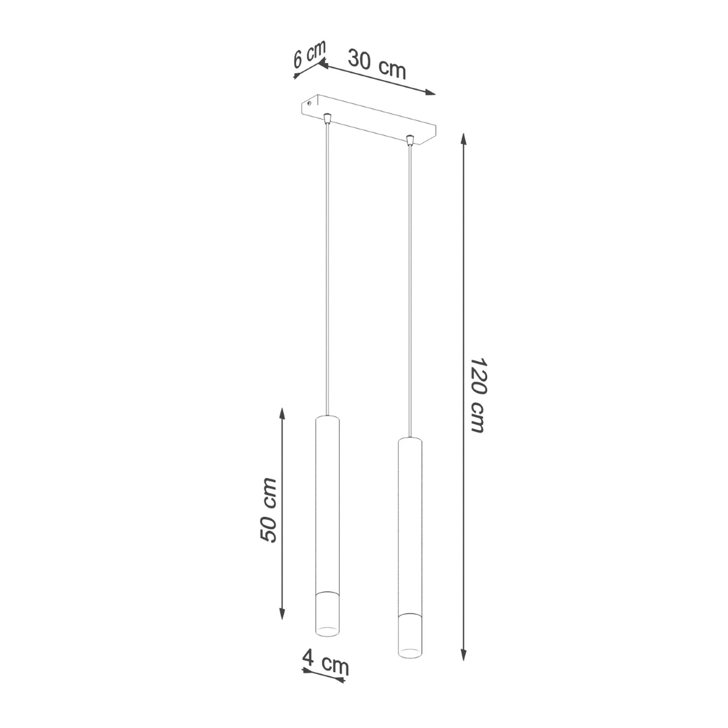 Schéma des dimensions de la suspension Wezyr 2 noir