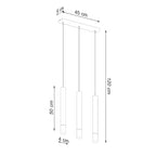 Schéma des dimensions de la suspension Wezyr 3 blanc