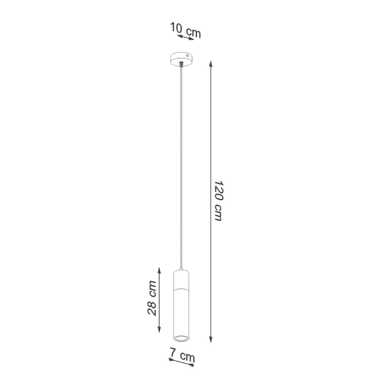 Dimensions Lámpara colgante Zane 1 madera y hormigón gris GU10