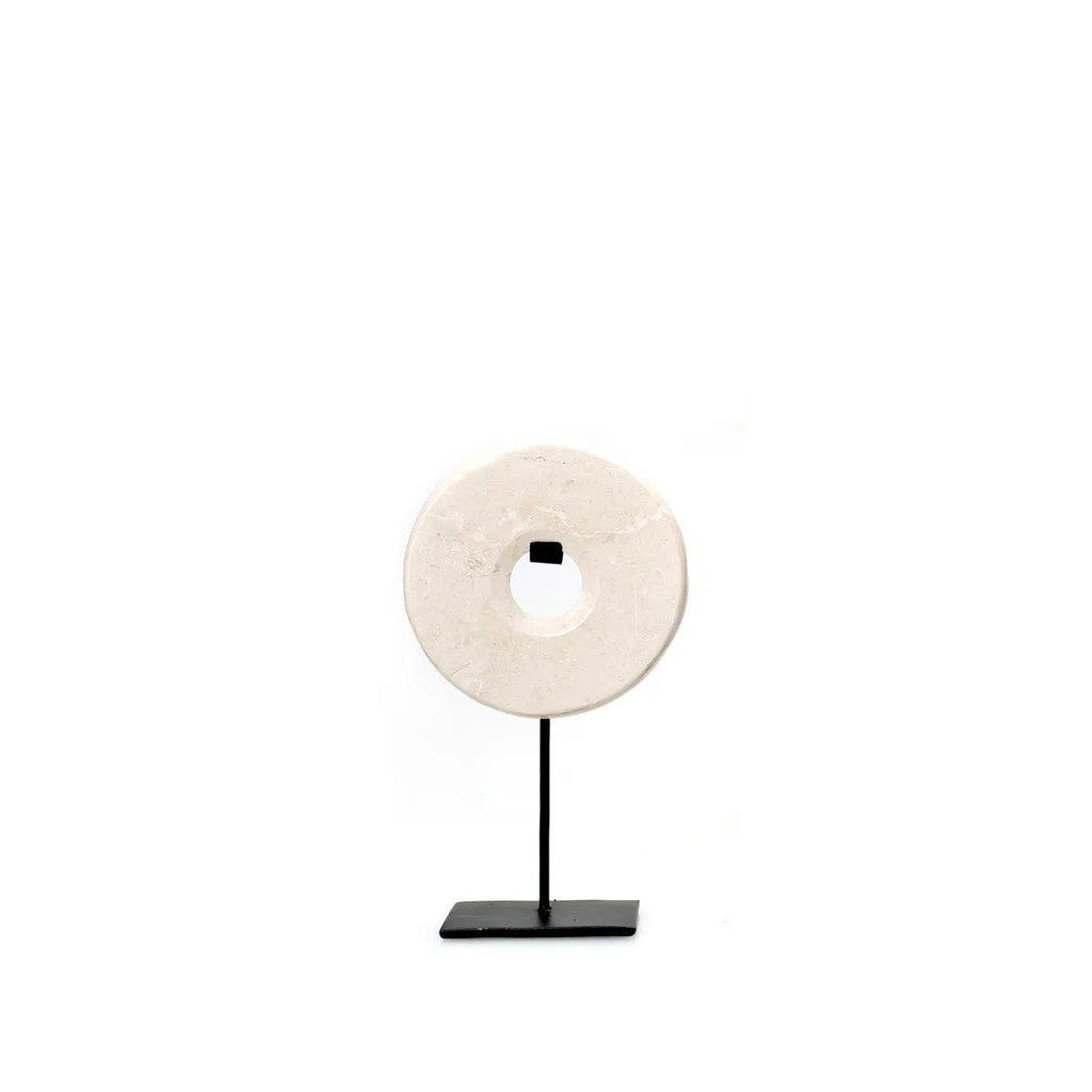 Disque de marbre blanc sur socle 15 cm, vue 4