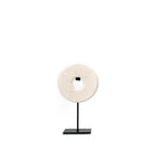 Disque de marbre blanc sur socle 15 cm, vue 4