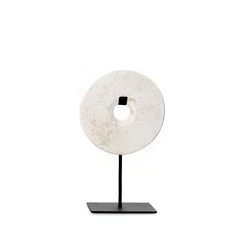 Dimensions Disque de marbre blanc sur socle 15 cm