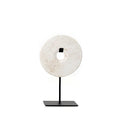 Disque de marbre blanc sur socle 15 cm
