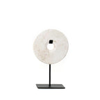 Disque de marbre blanc sur socle 15 cm