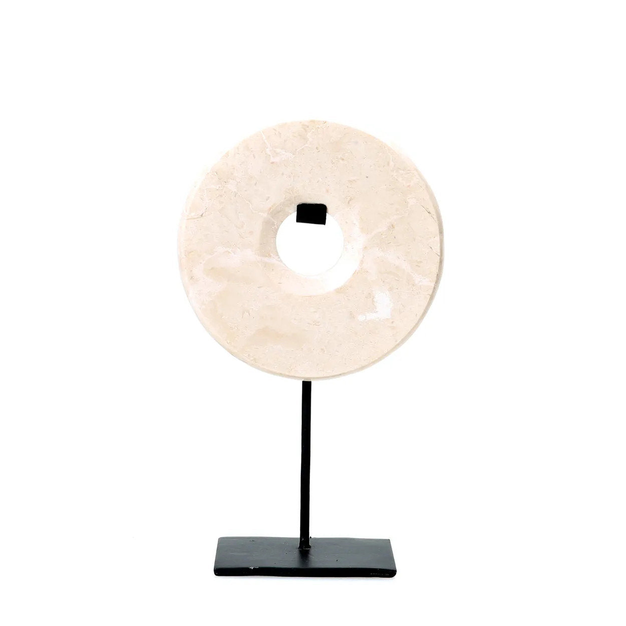 Disque de marbre blanc sur socle 20 cm, vue 4