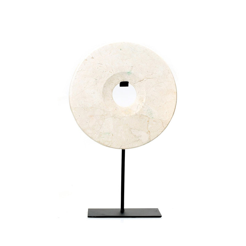 Dimensions Disque de marbre blanc sur socle 20 cm