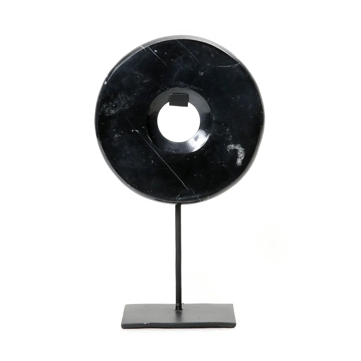 Disque de marbre noir sur socle 20 cm, vue 4