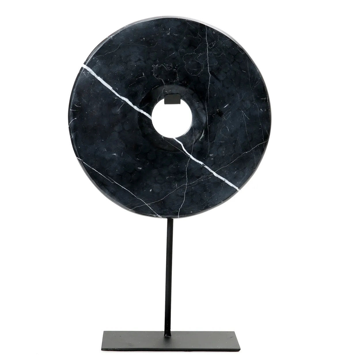 Disque de marbre noir sur socle 25 cm, vue 4